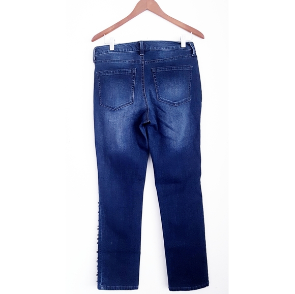 CHARTER CLUB Blue Pearl Embellished Jeans - Picture 11 of 12